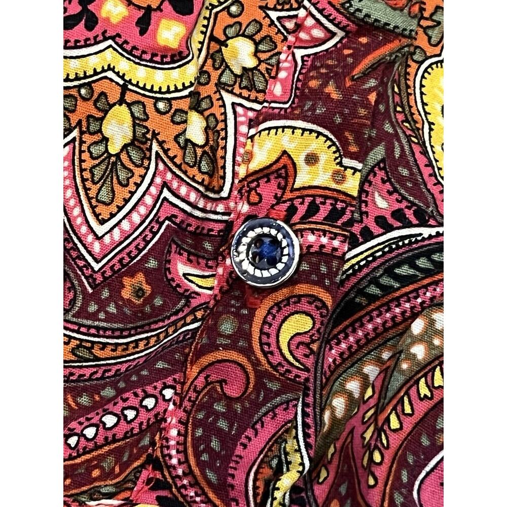 Coofandy Men's Paisley Cotton Long Sleeve XL Floral Print Casual Retro Button - Picture 3 of 8